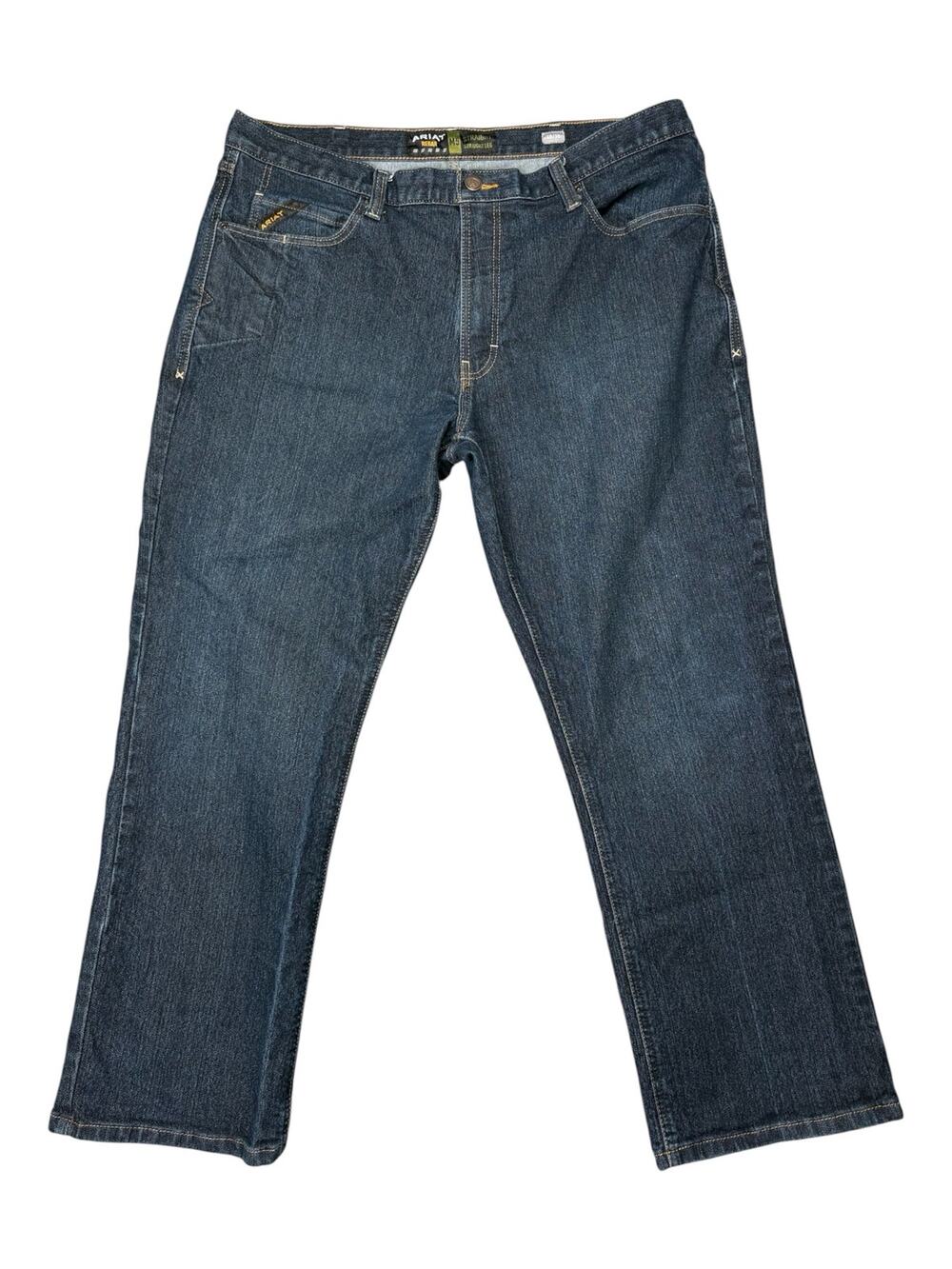 Ariat Rebar M5 Durastretch Stackable Straight Leg Jeans Men's 40 Blue Cowboy - Picture 1 of 9